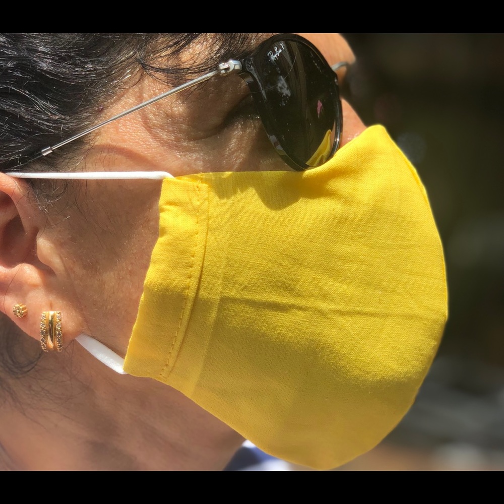 Yellow Unisex Facemask w/FILTER - Picture 4 of 6